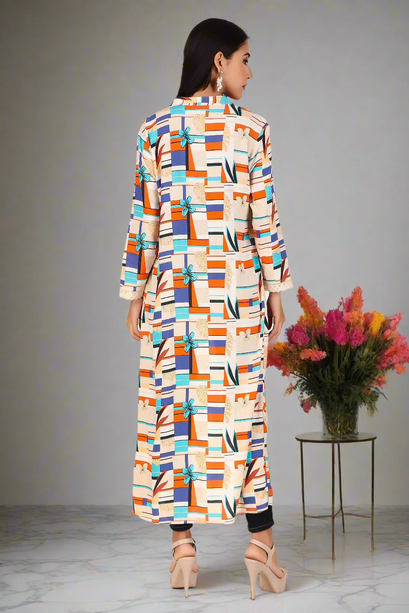 BoheeWohee Stylish Long Shrugs for Women with Exquisite Lase Detailing - Albescent White