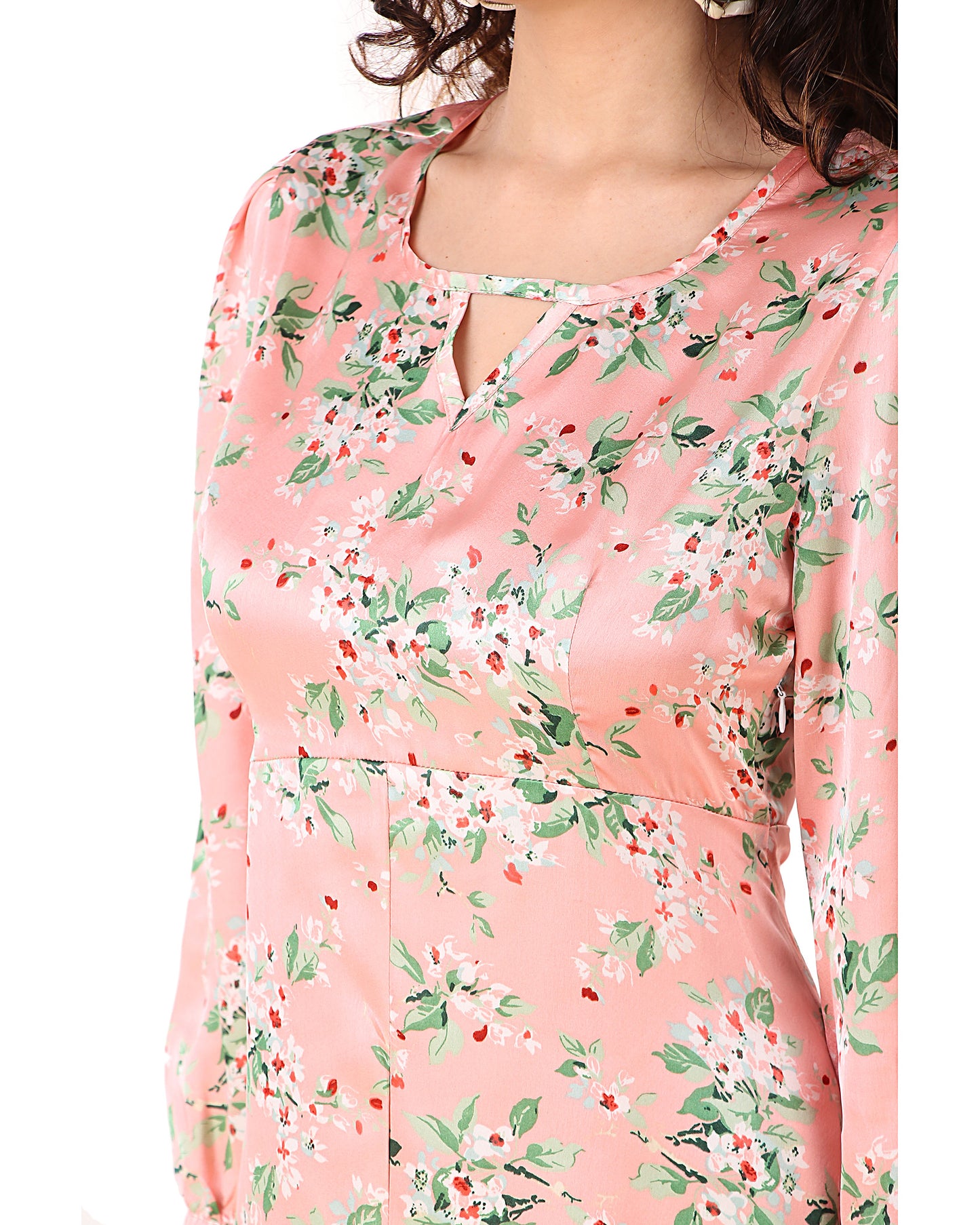 BoheeWohee Women's Satin Midi Dress - Pink