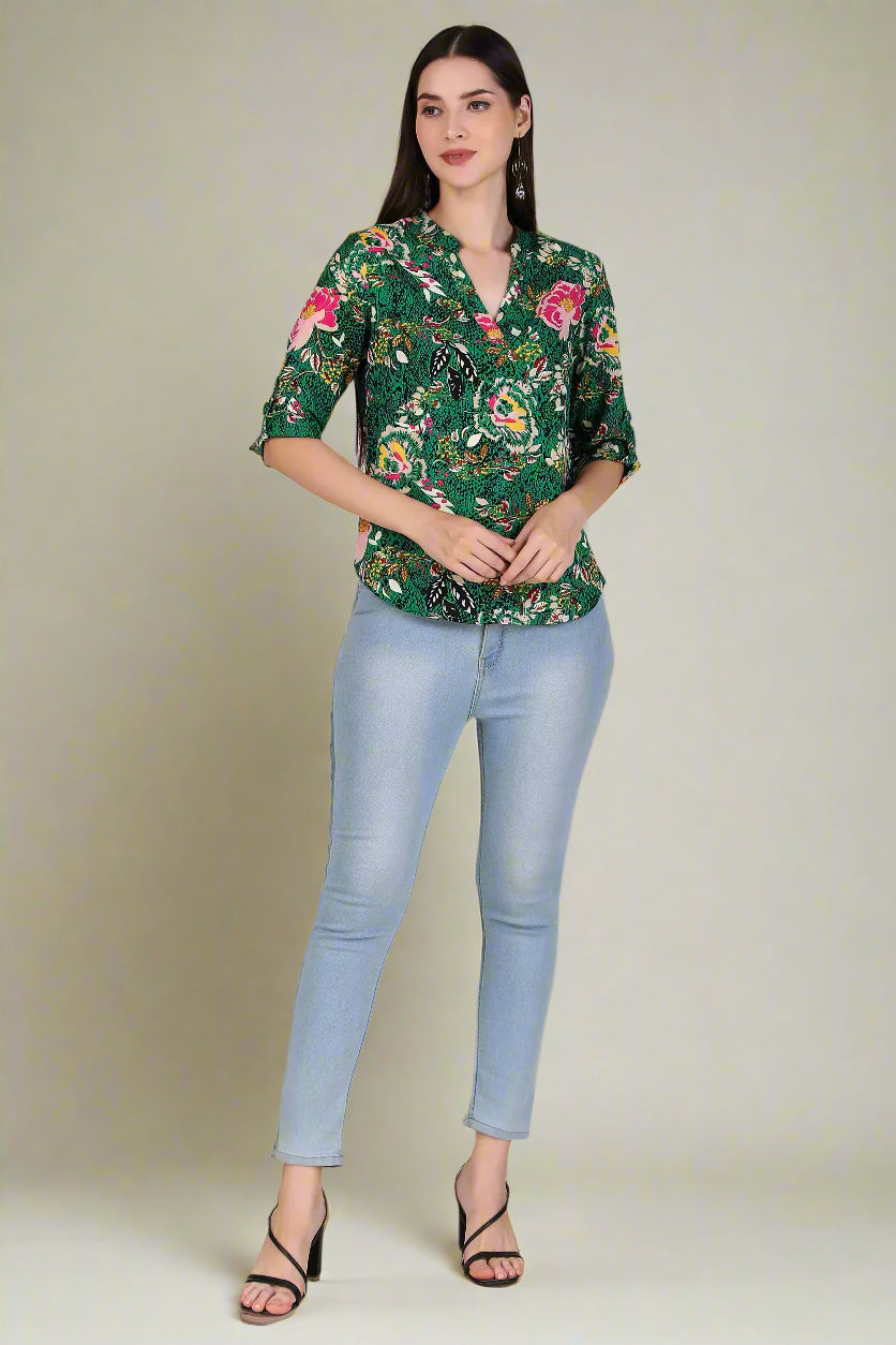 floral print top