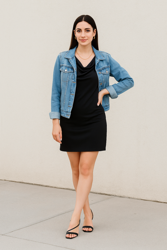 Cowl Neck Mini Dress – Chic One Piece Western Wear for Women