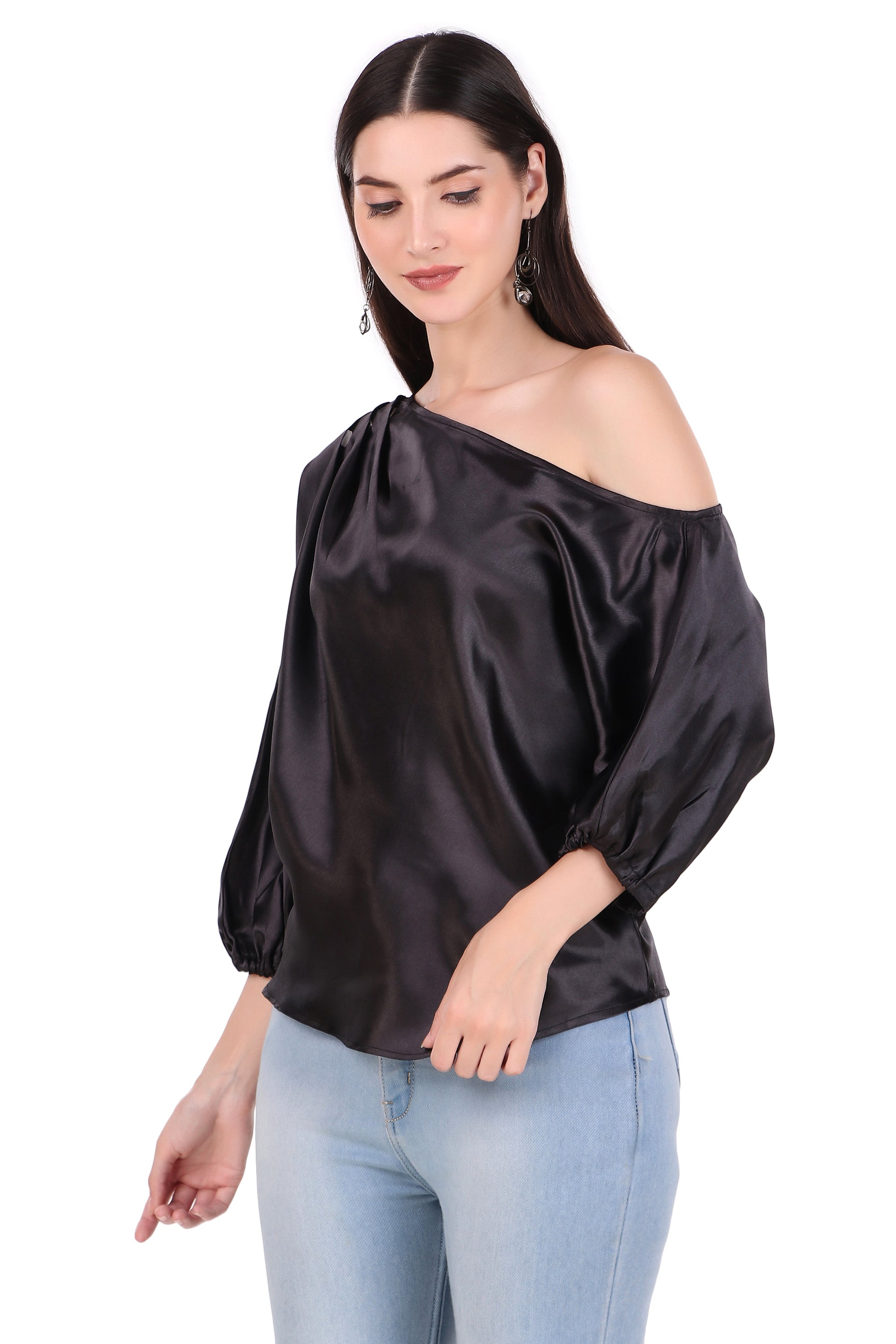 1 shoulder top plain
