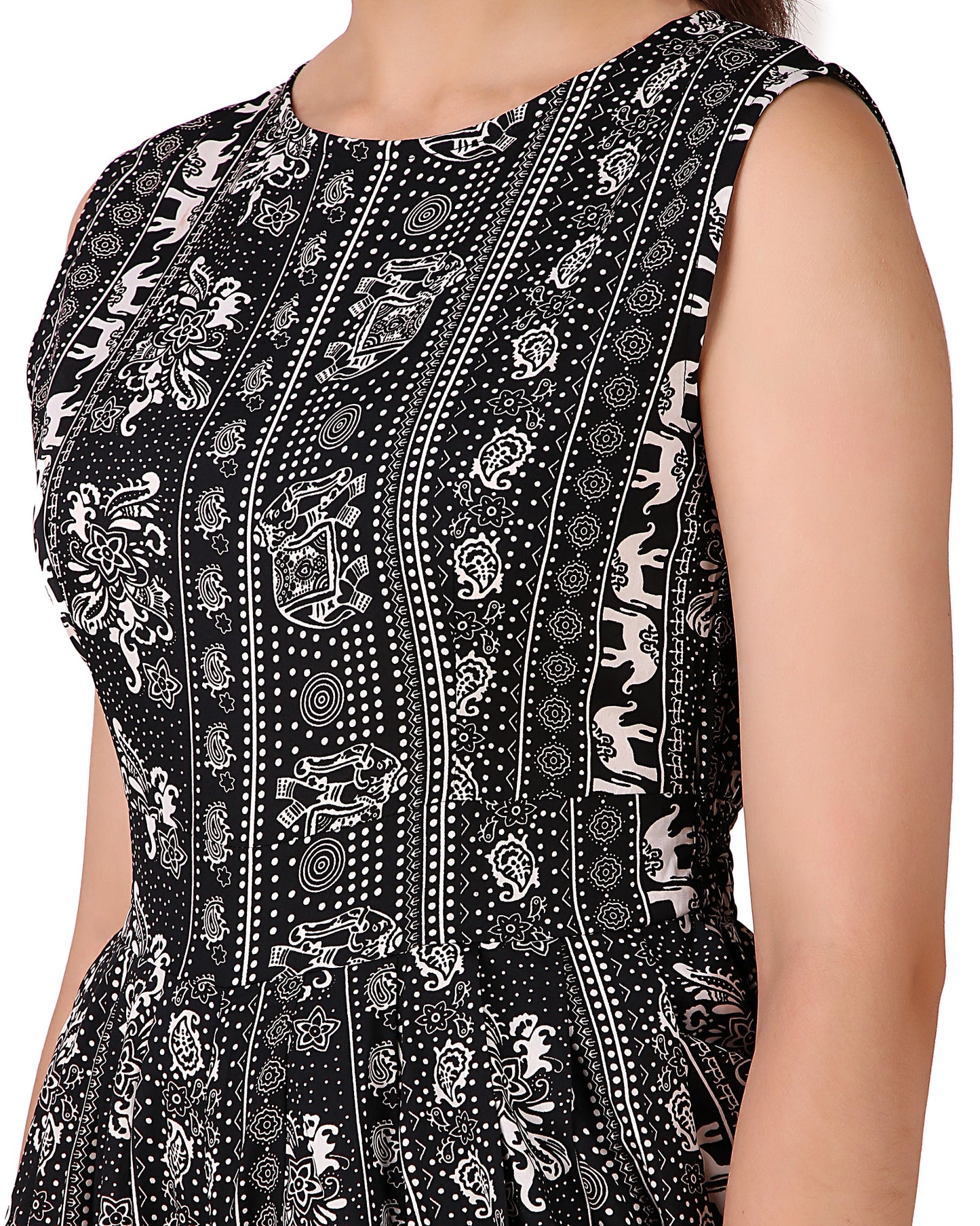 BoheeWohee Women's Maxi Jumpsuit - Dhoti Style- Black Elephant