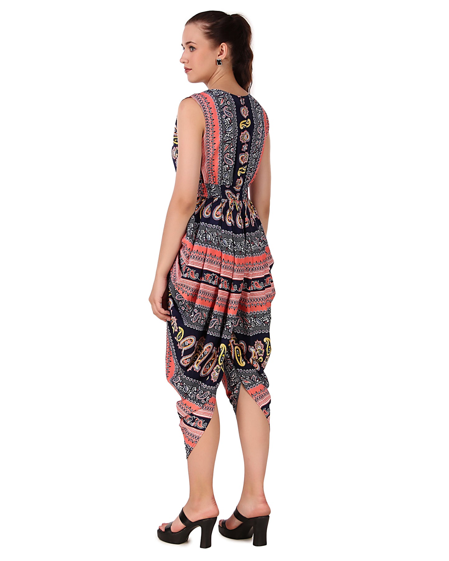 BoheeWohee Women's Maxi Jumpsuit - Dhoti Style- Ethnic Hues