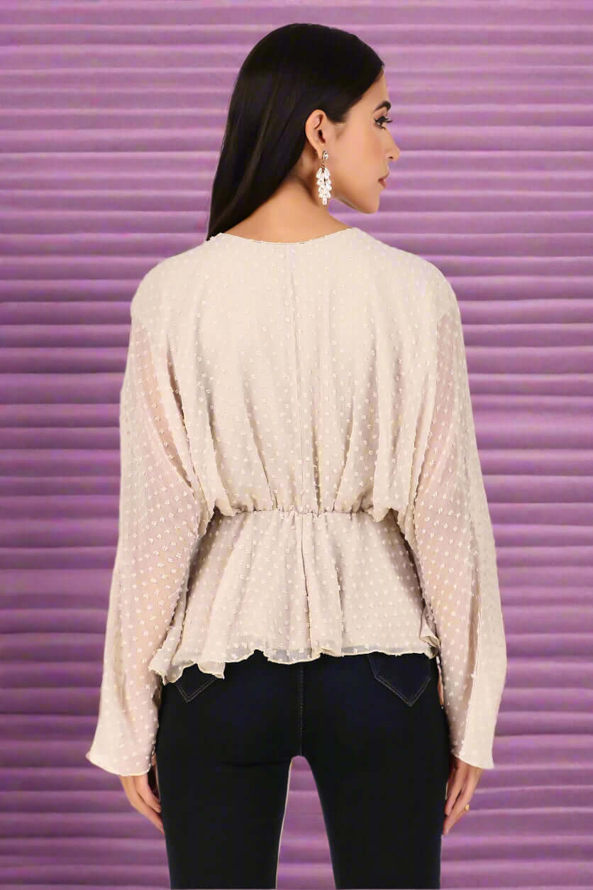 Chiffon Kimono Top- Light Grey