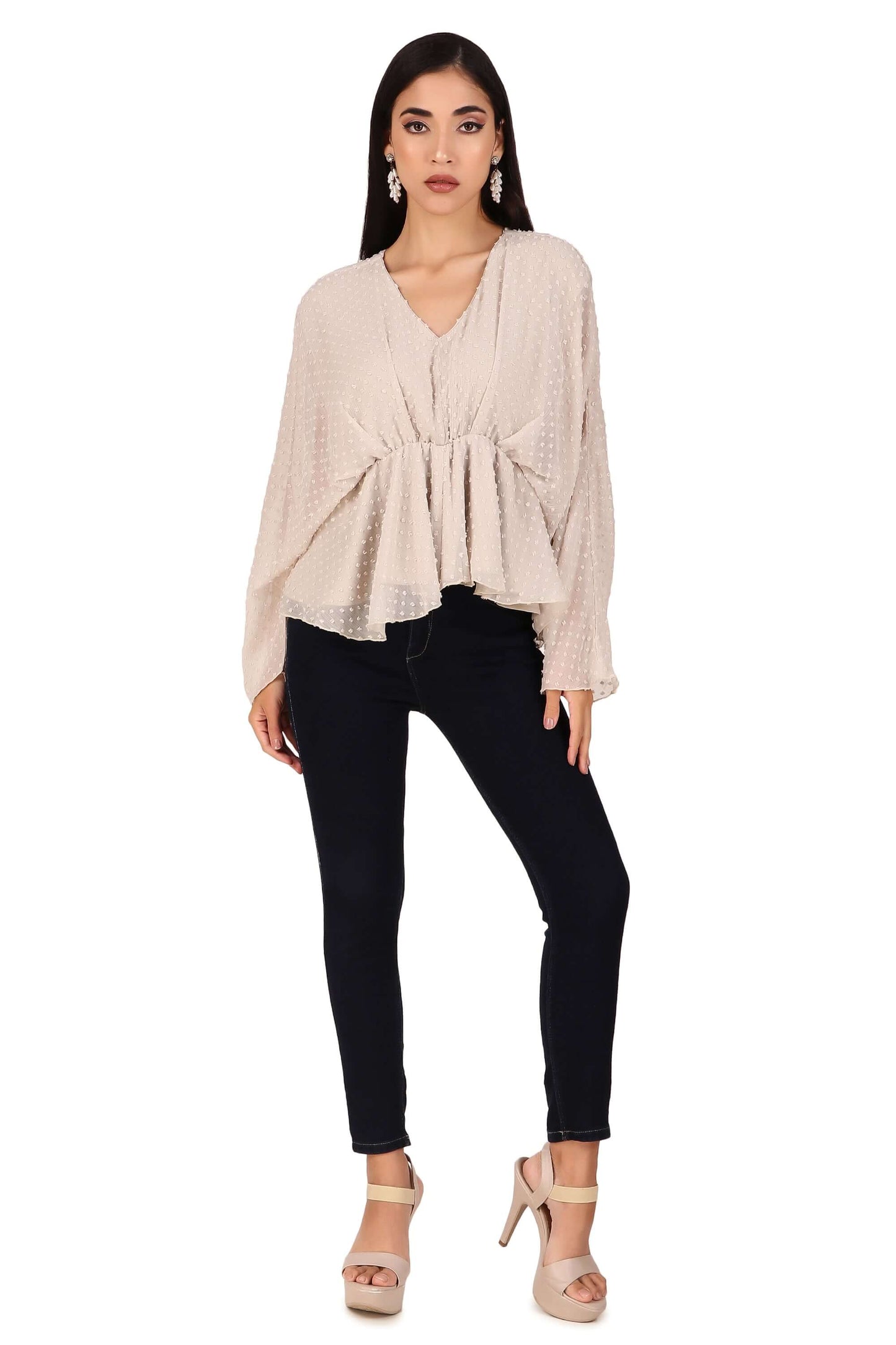 Chiffon Kimono Top- Light Grey