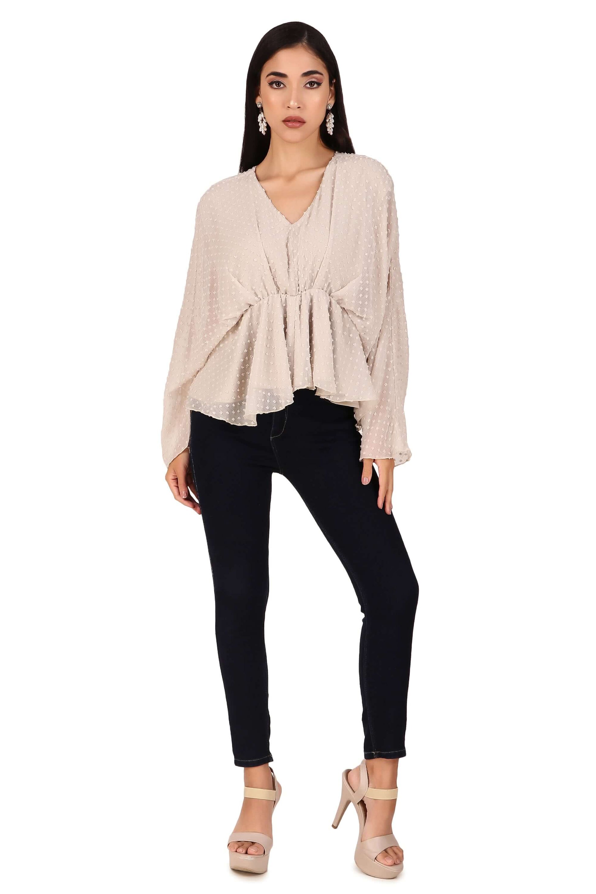 Chiffon Kimono Top- Light Grey