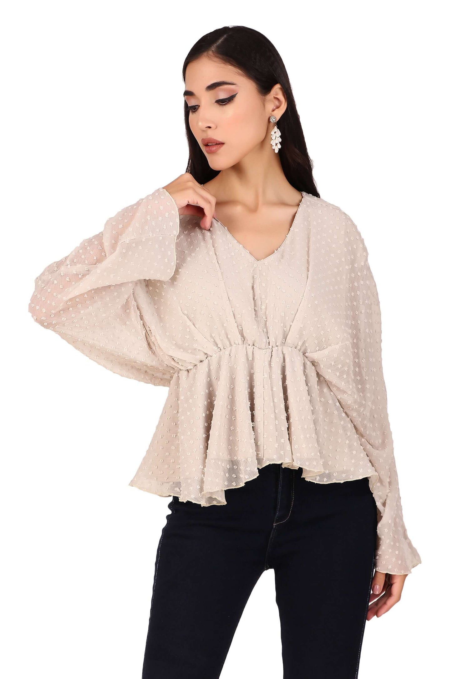 Chiffon Kimono Top- Light Grey