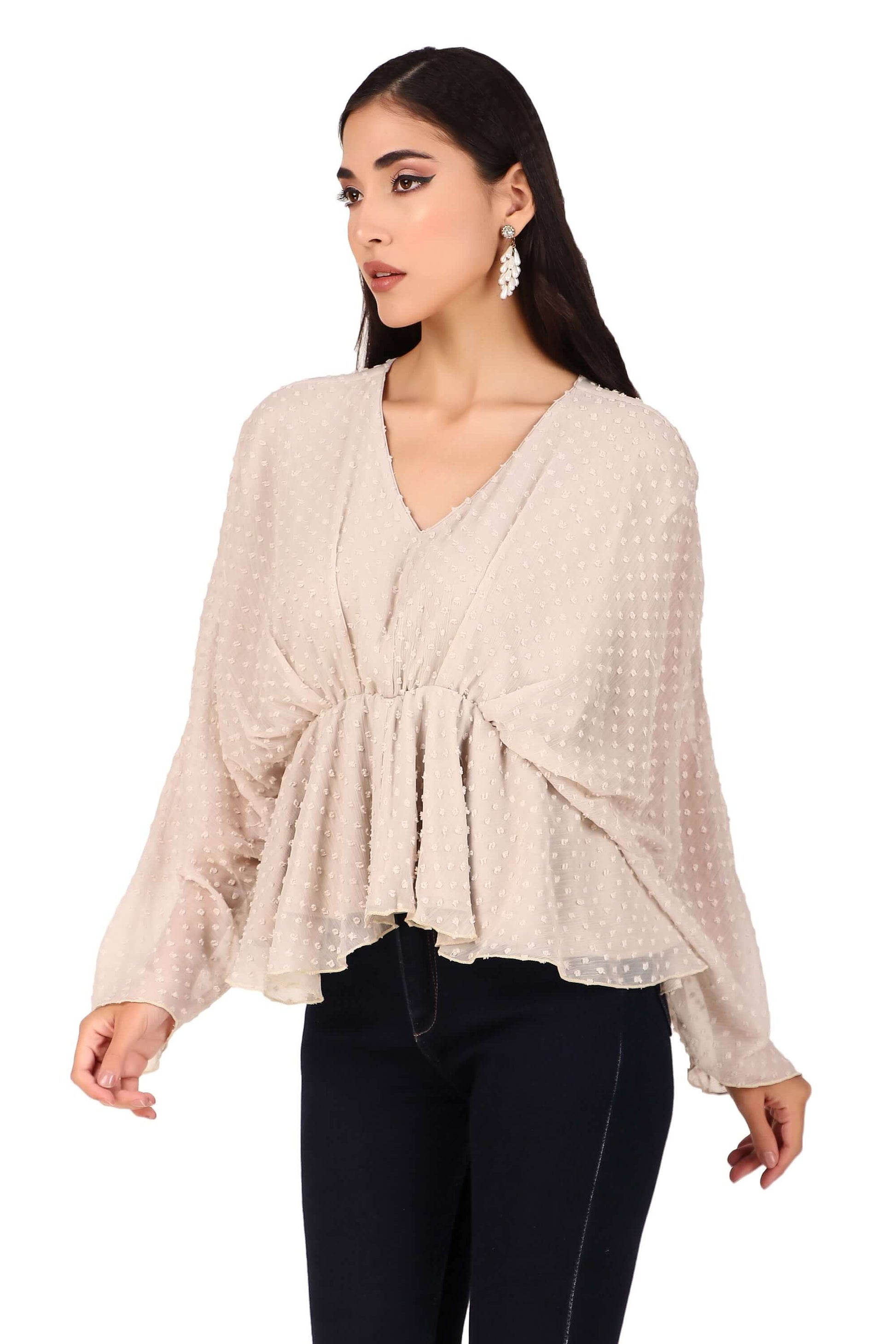 Chiffon Kimono Top- Light Grey