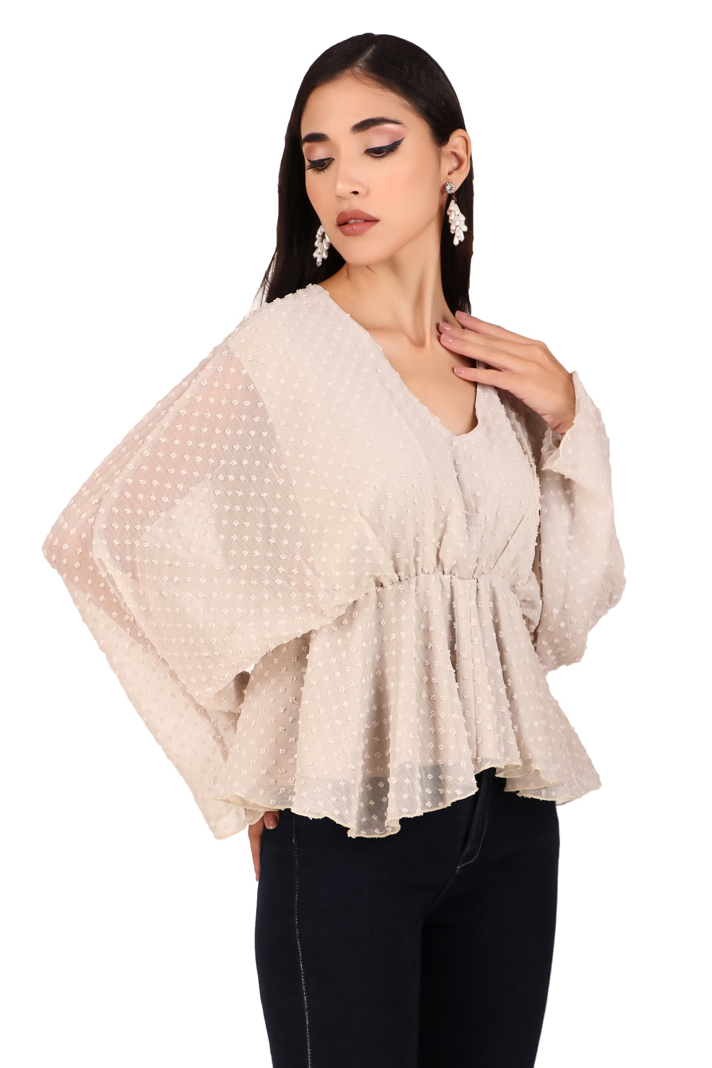 Chiffon Kimono Top- Light Grey