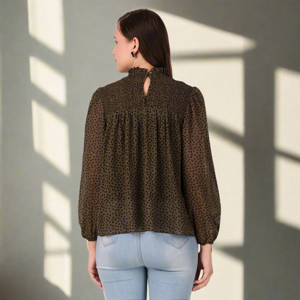 Georgette Long Sleeve Top back