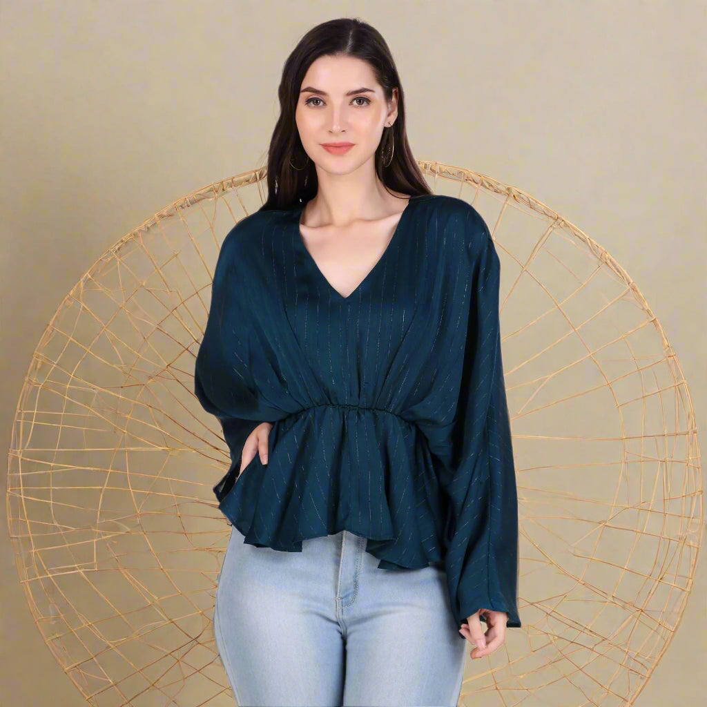 Green Chiffon Kimono Top