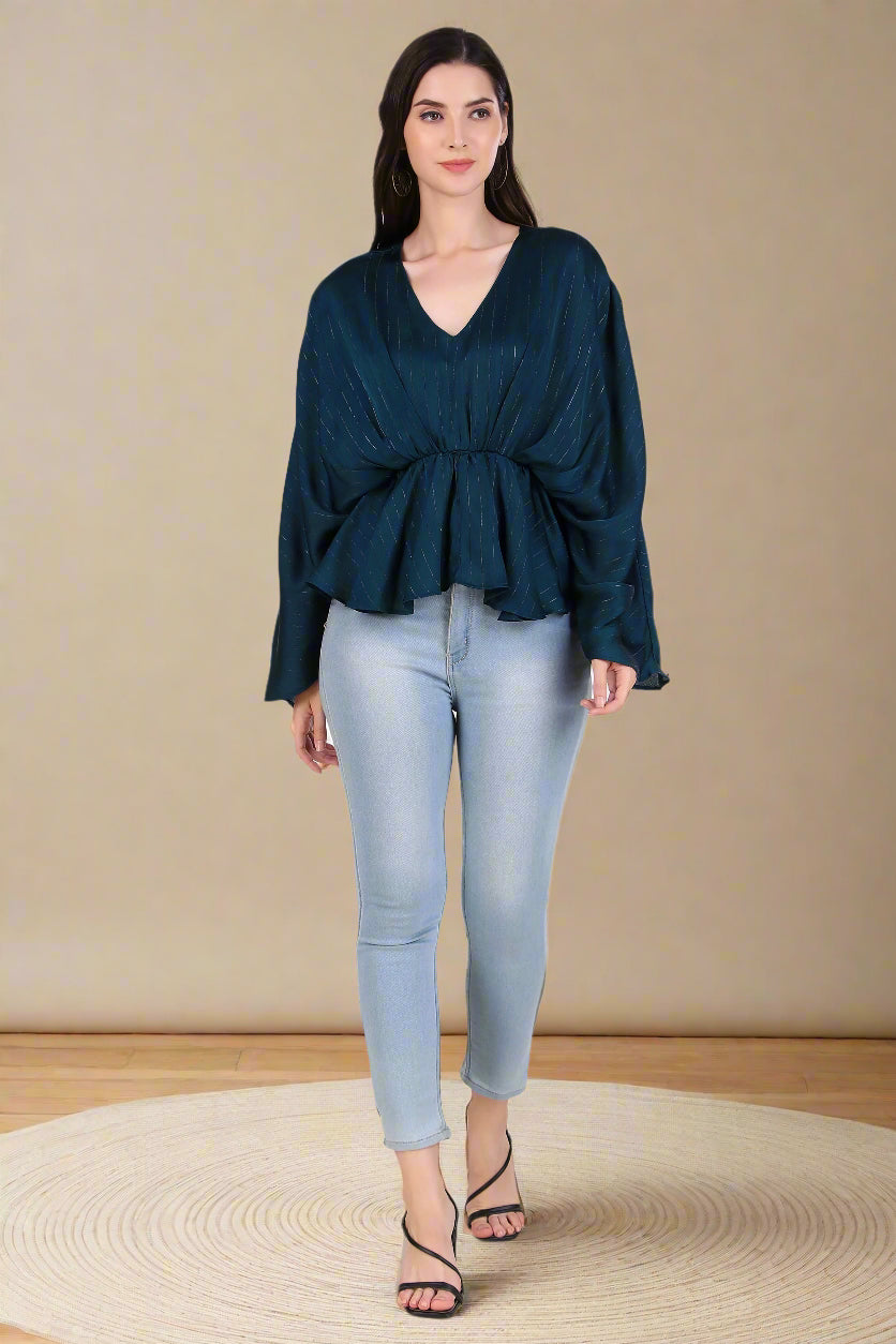 Green Chiffon Kimono Top