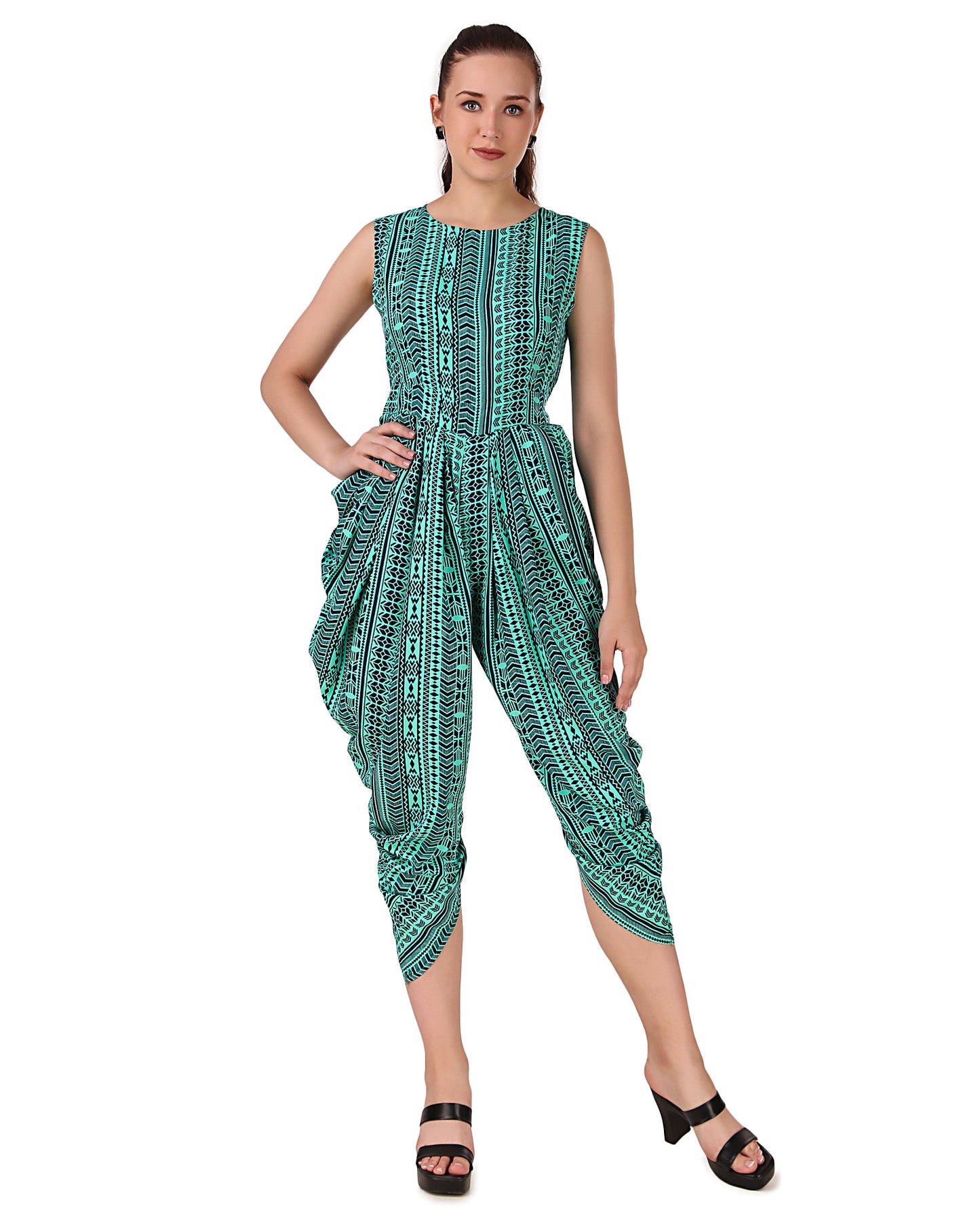 BoheeWohee Women's Maxi Jumpsuit - Dhoti Style- Shamrock Tribe
