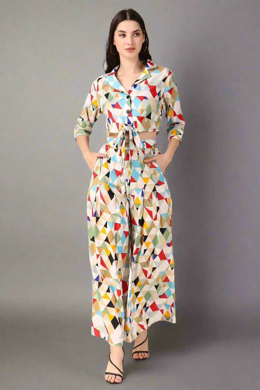BoheeWohee Women's Co-ord Set - Effortless Style in Soft Elegance-  Mosaic