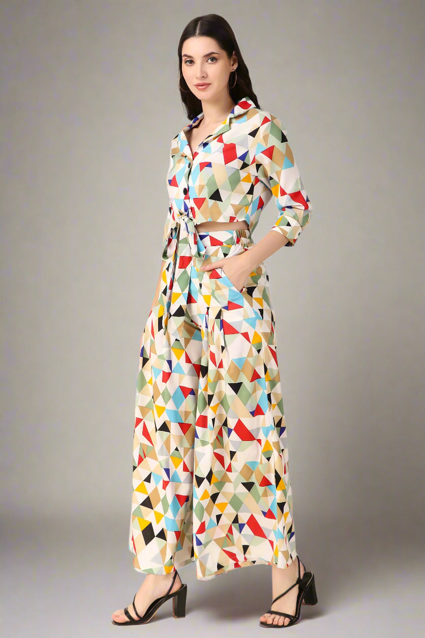 BoheeWohee Women's Co-ord Set - Effortless Style in Soft Elegance-  Mosaic