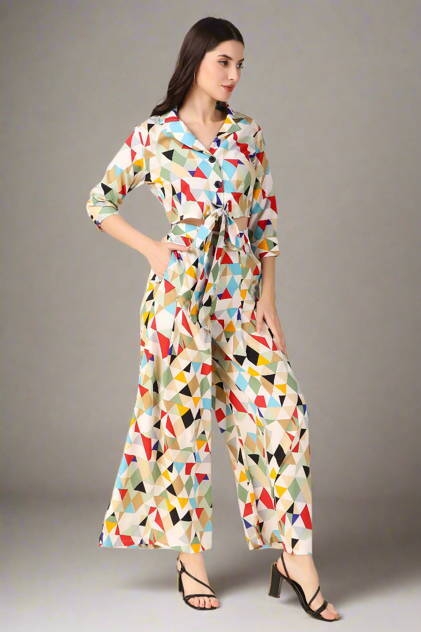 BoheeWohee Women's Co-ord Set - Effortless Style in Soft Elegance-  Mosaic