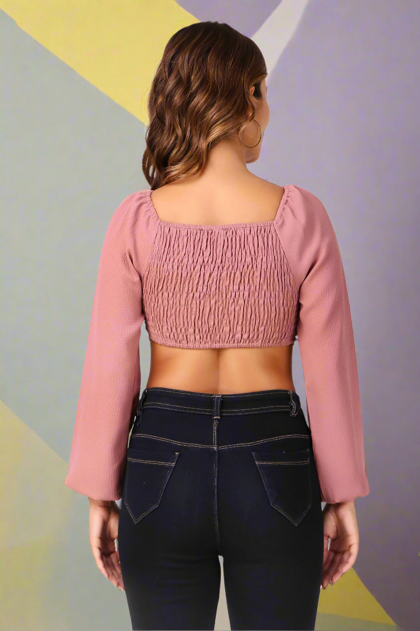 Light Dusty Rose Cropped Top