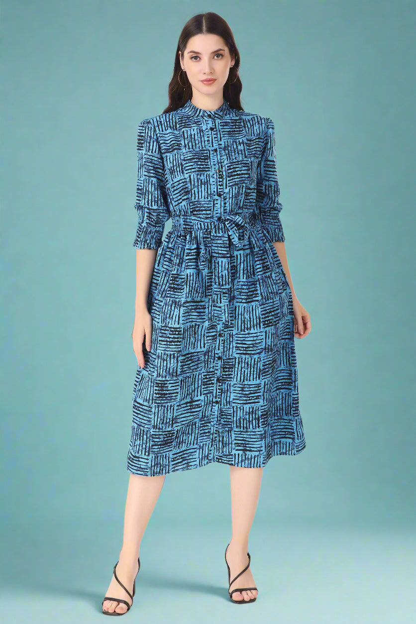 Midi Dress striped blue