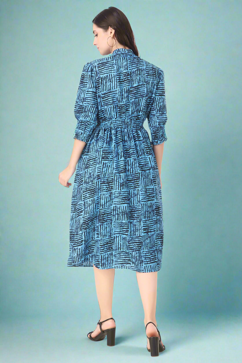 Midi Dress striped blue 2