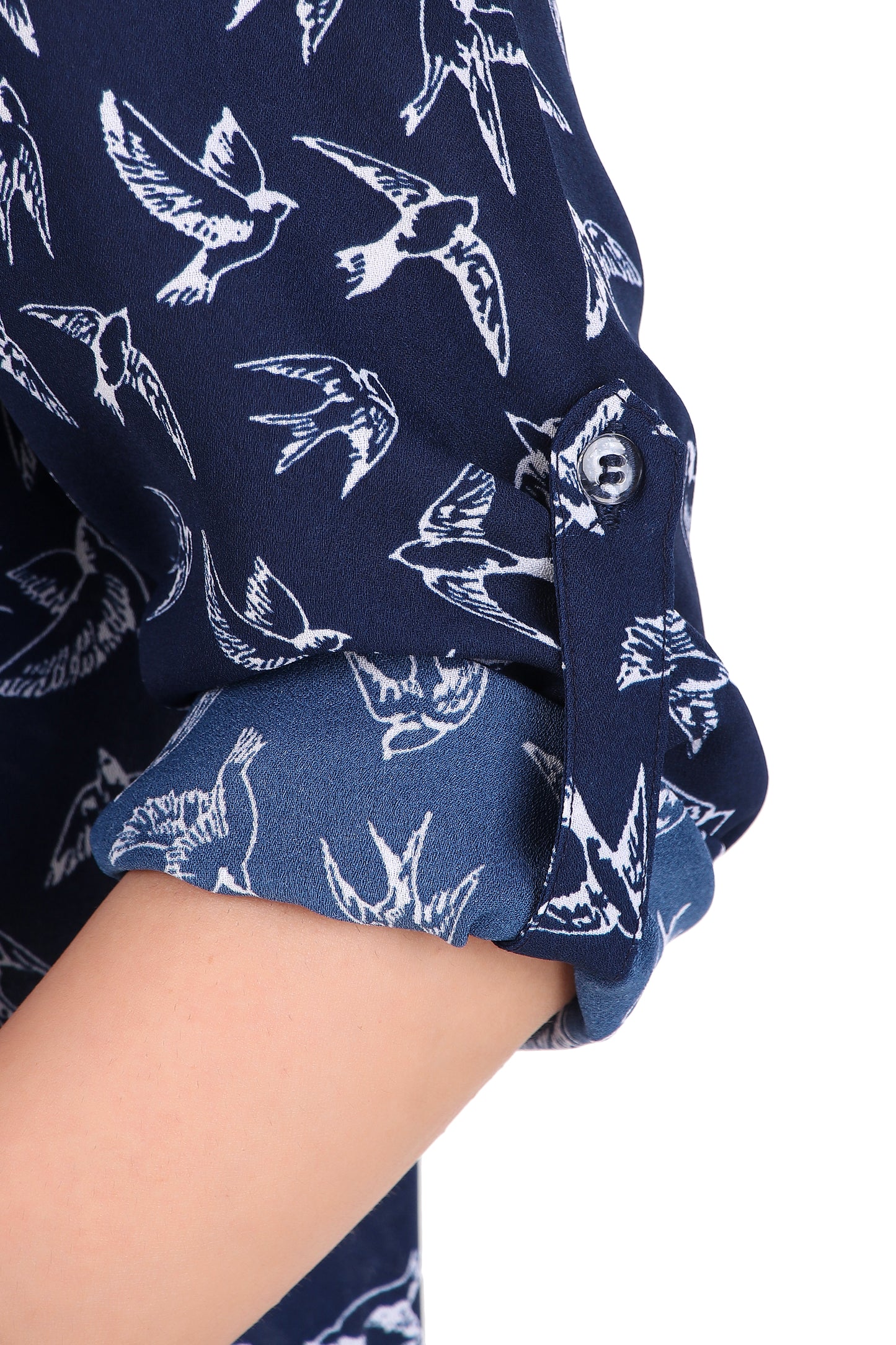 Swallow Bird Print Half Sleeve Top