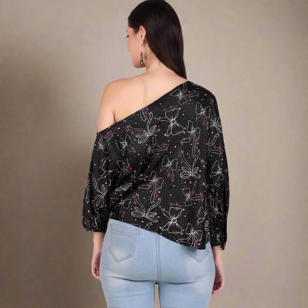 black one shoulder top