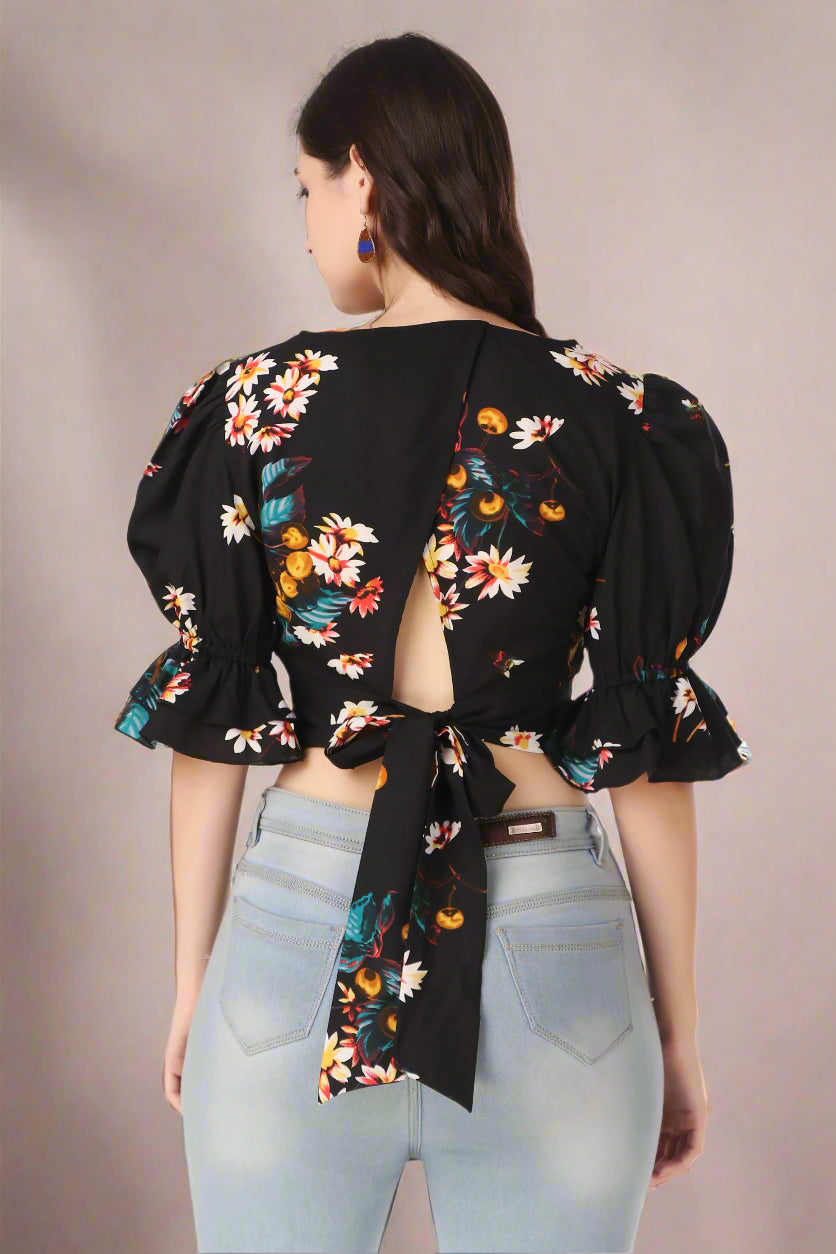 black top puff sleeves
