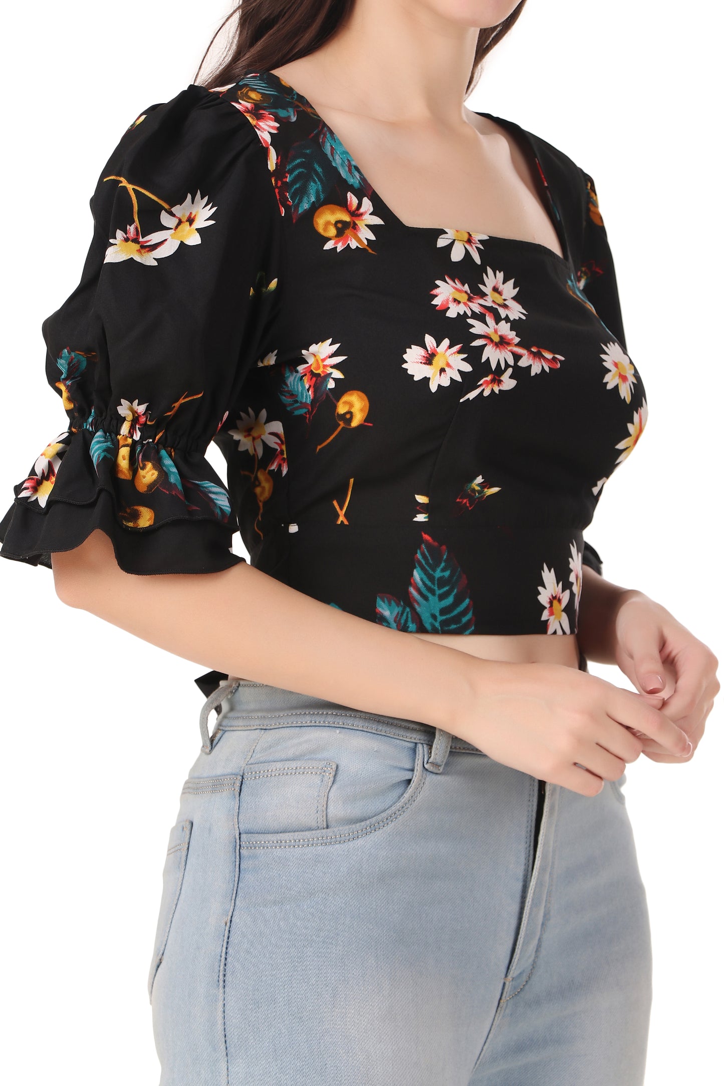 black top puff sleeves
