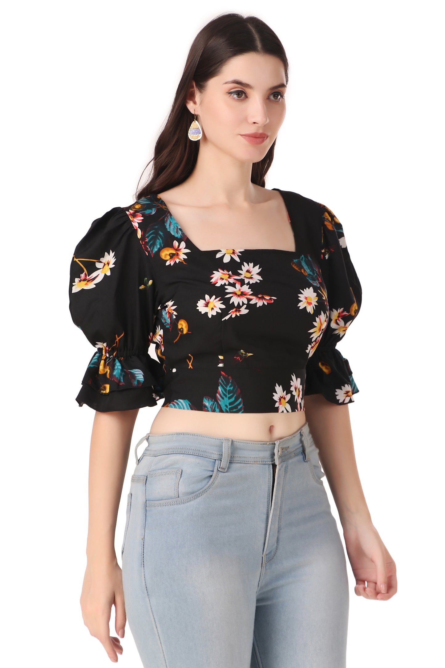 black top puff sleeves
