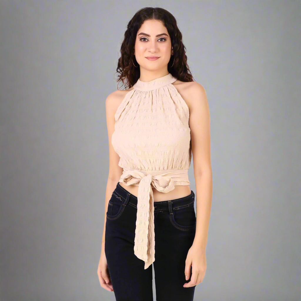 crop top for women beige
