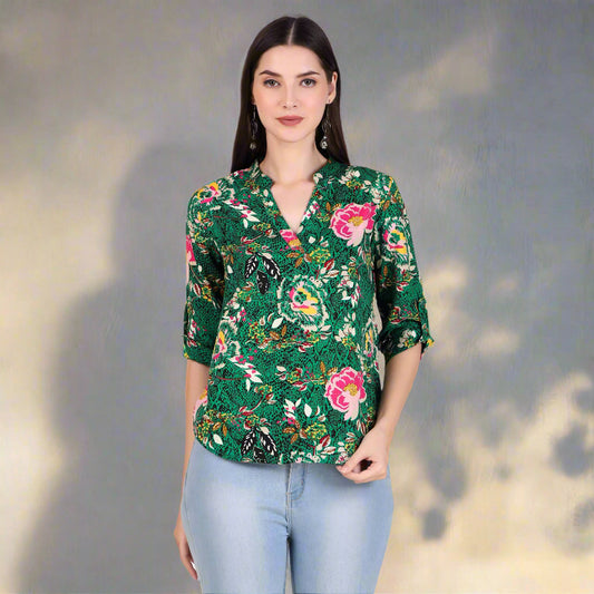 floral print top
