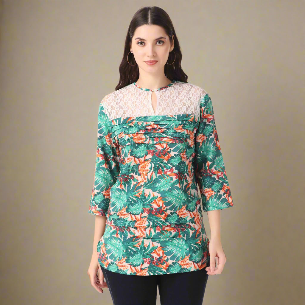 floral print tunic top 