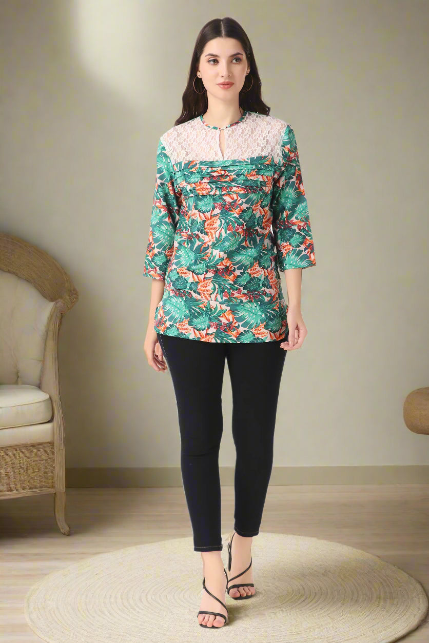 floral print tunic top 