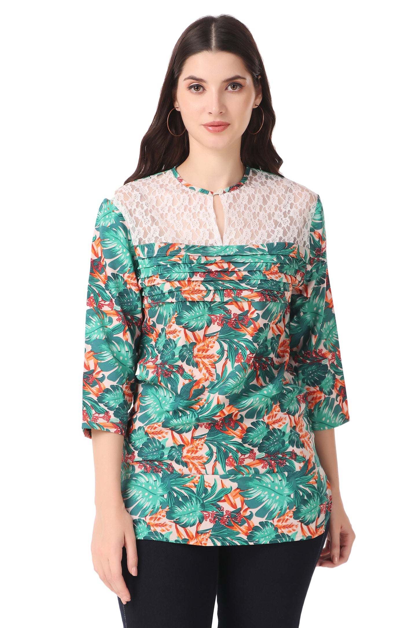floral print tunic top 
