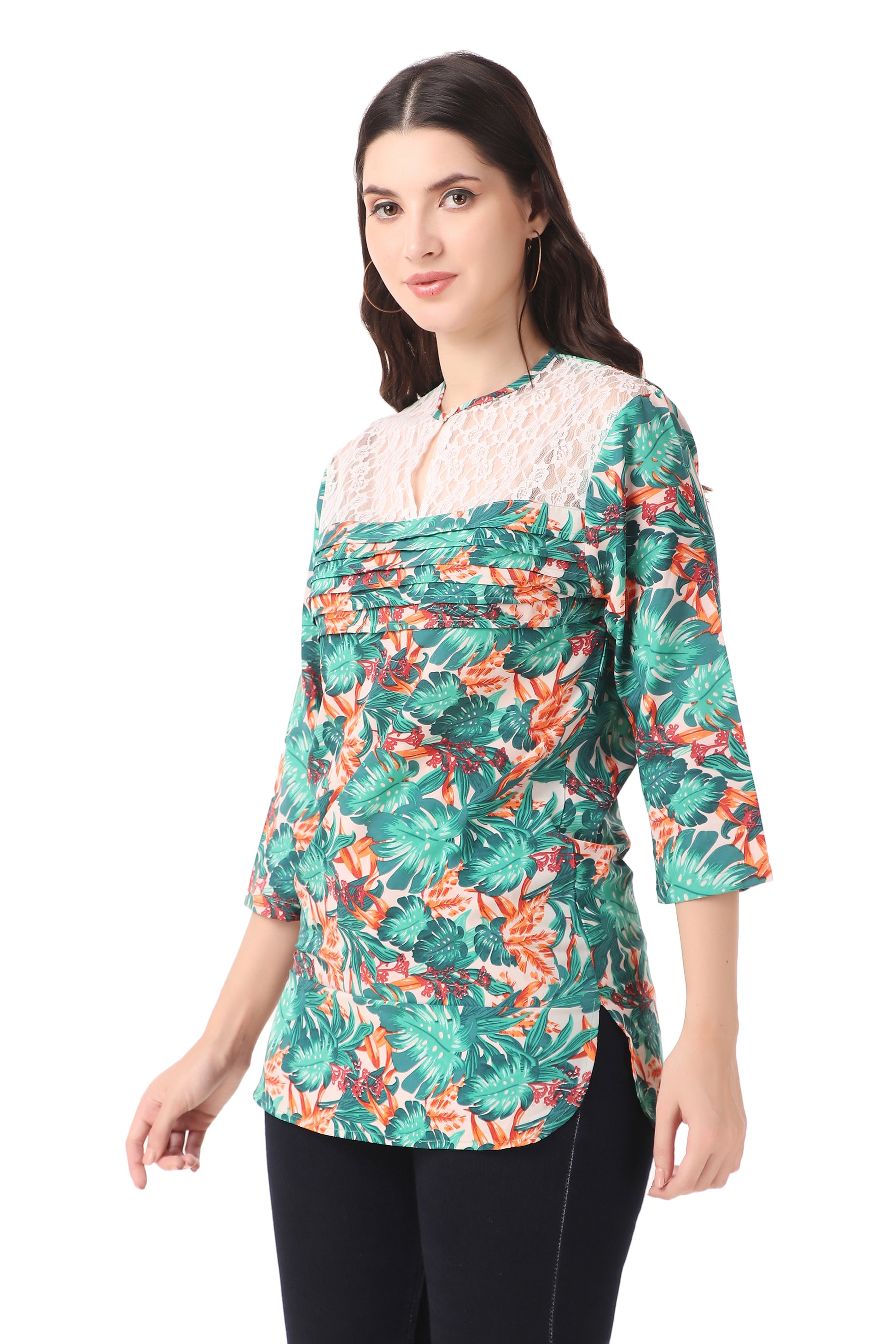 floral print tunic top 