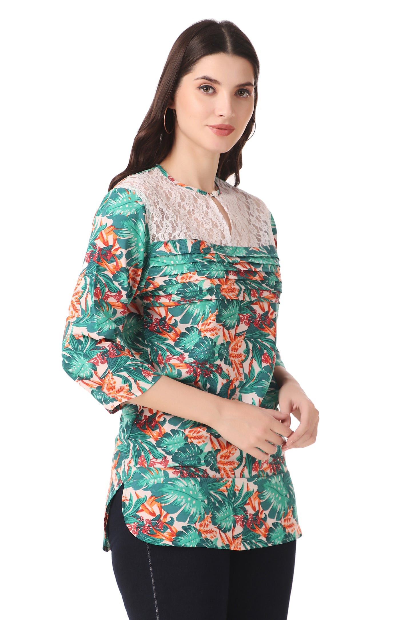 floral print tunic top 