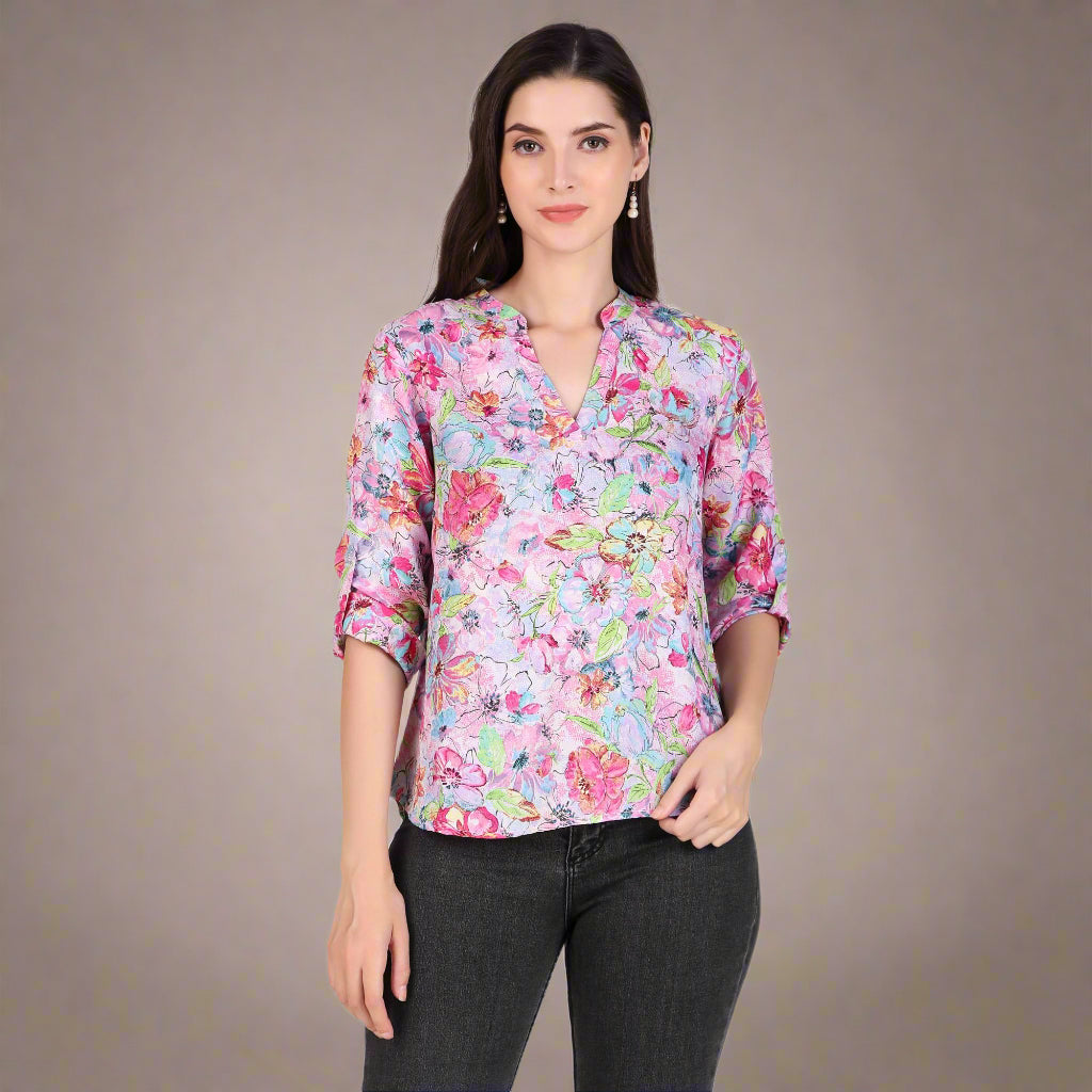 floral printed women top
