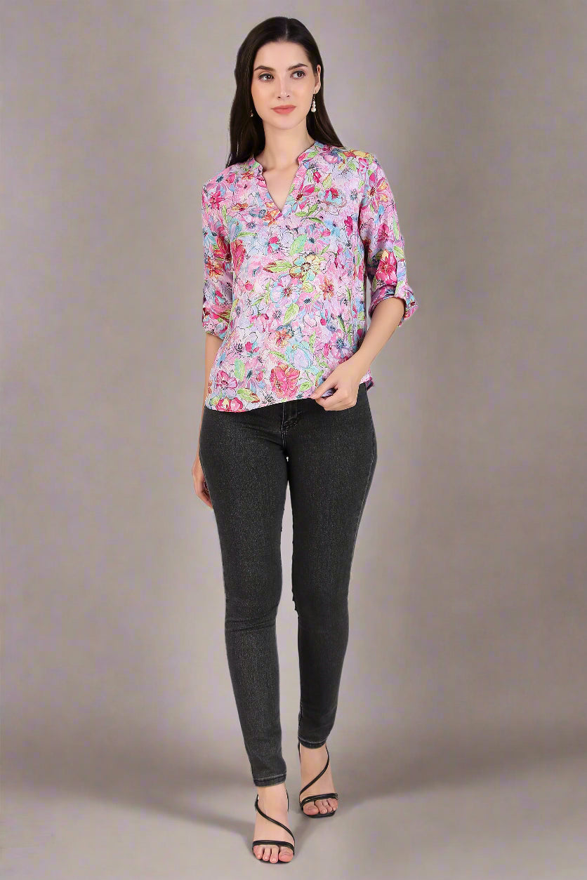 floral printed women top
