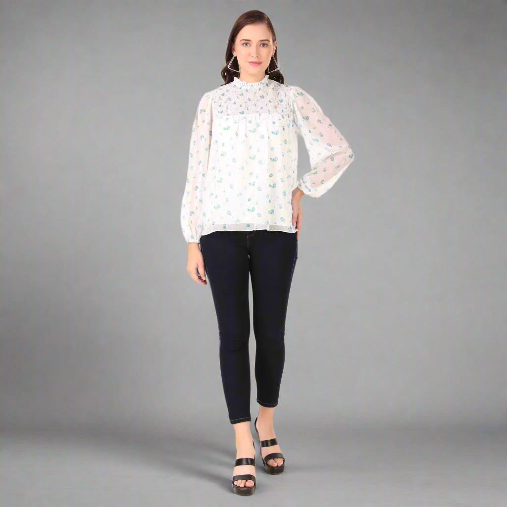 full sleeves georgette tops lifestyle