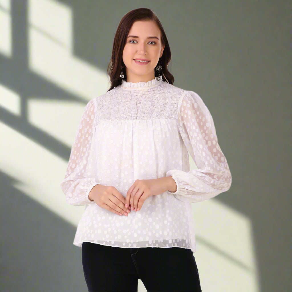 georgette white top
