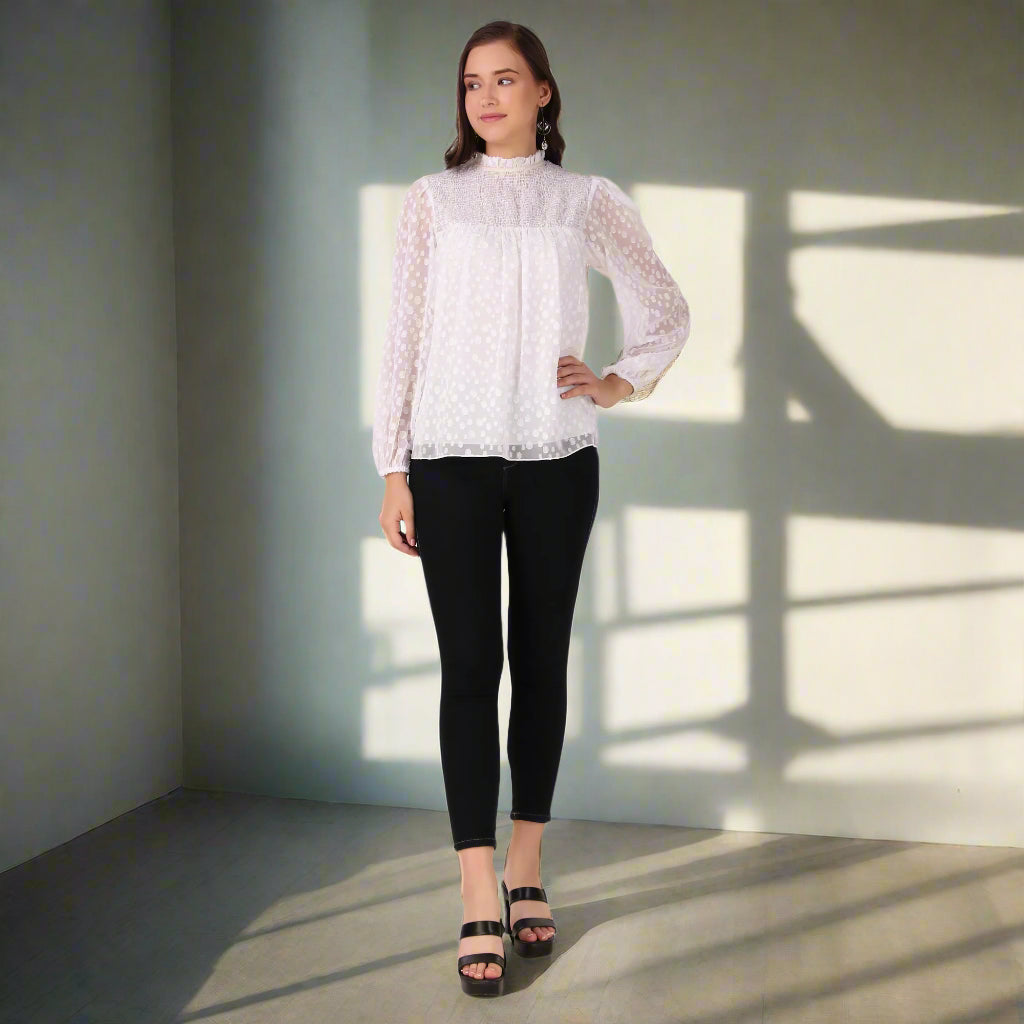 georgette white top lifestyle