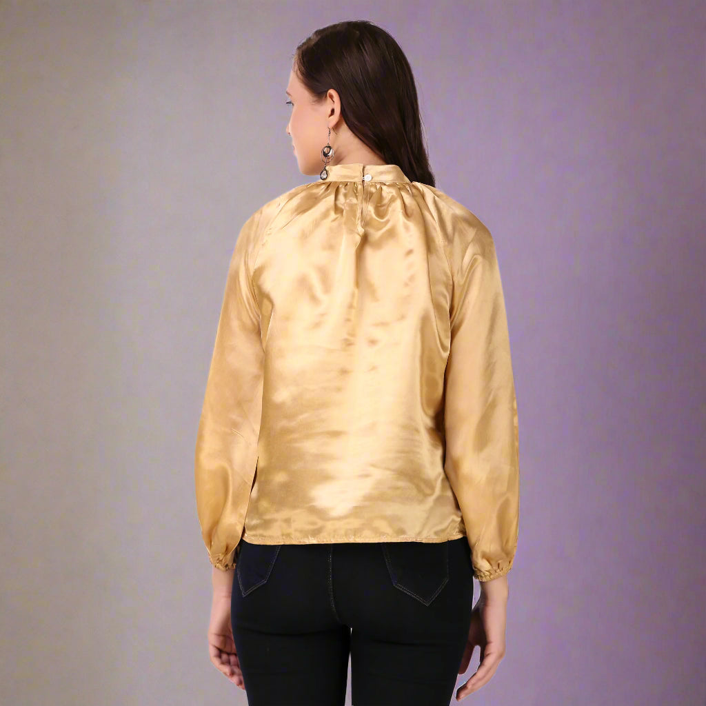 golden full sleeves women top