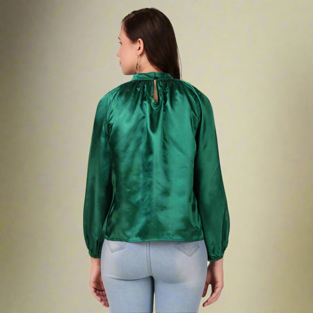 green full sleeves women top
