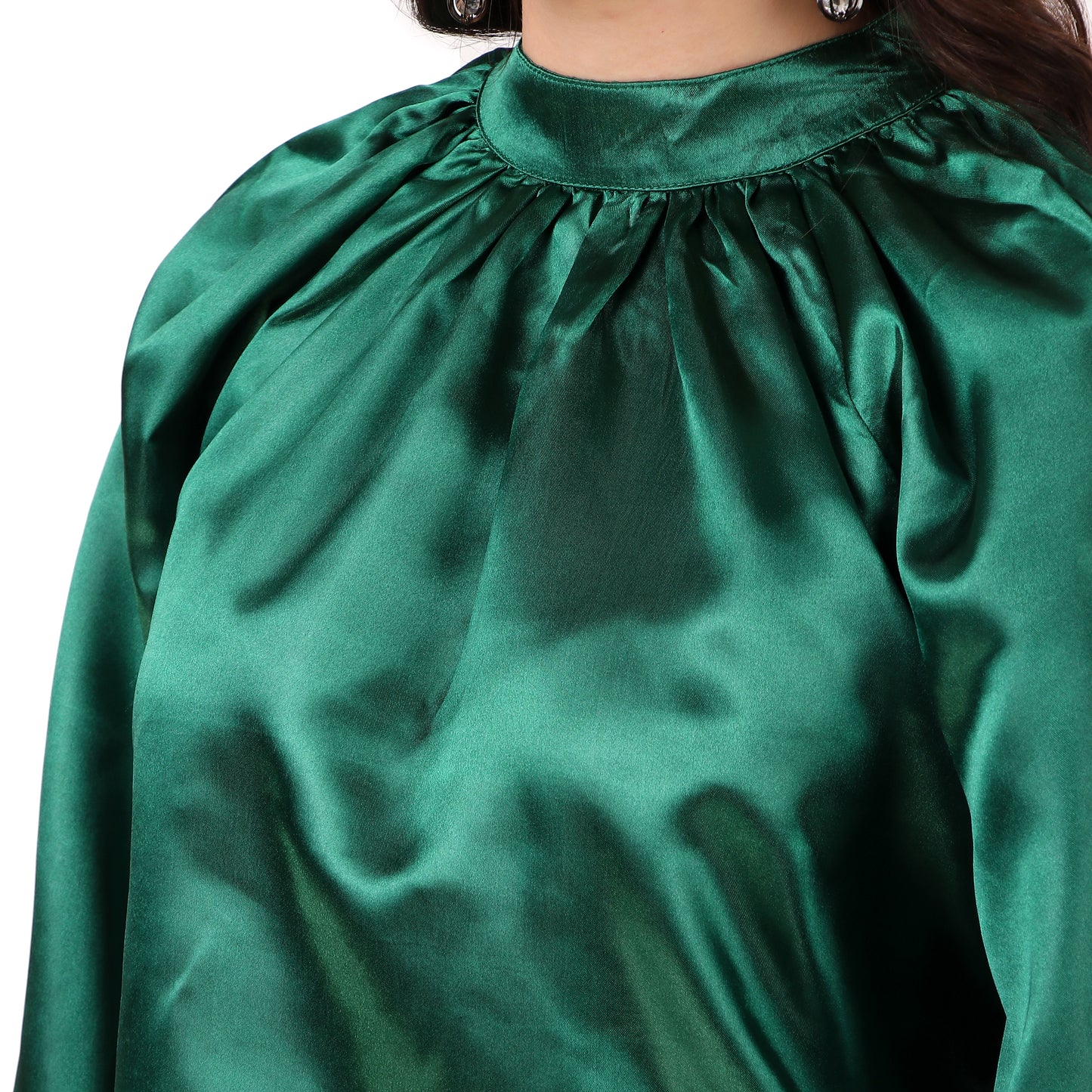 green full sleeves women top