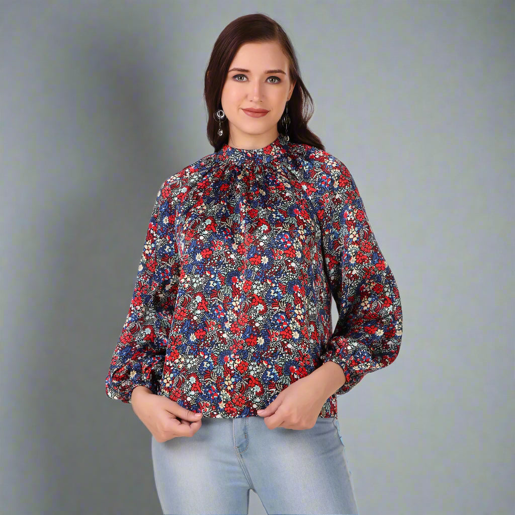 long sleeves satin top 