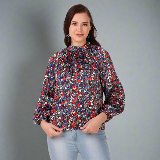 long sleeves satin top 