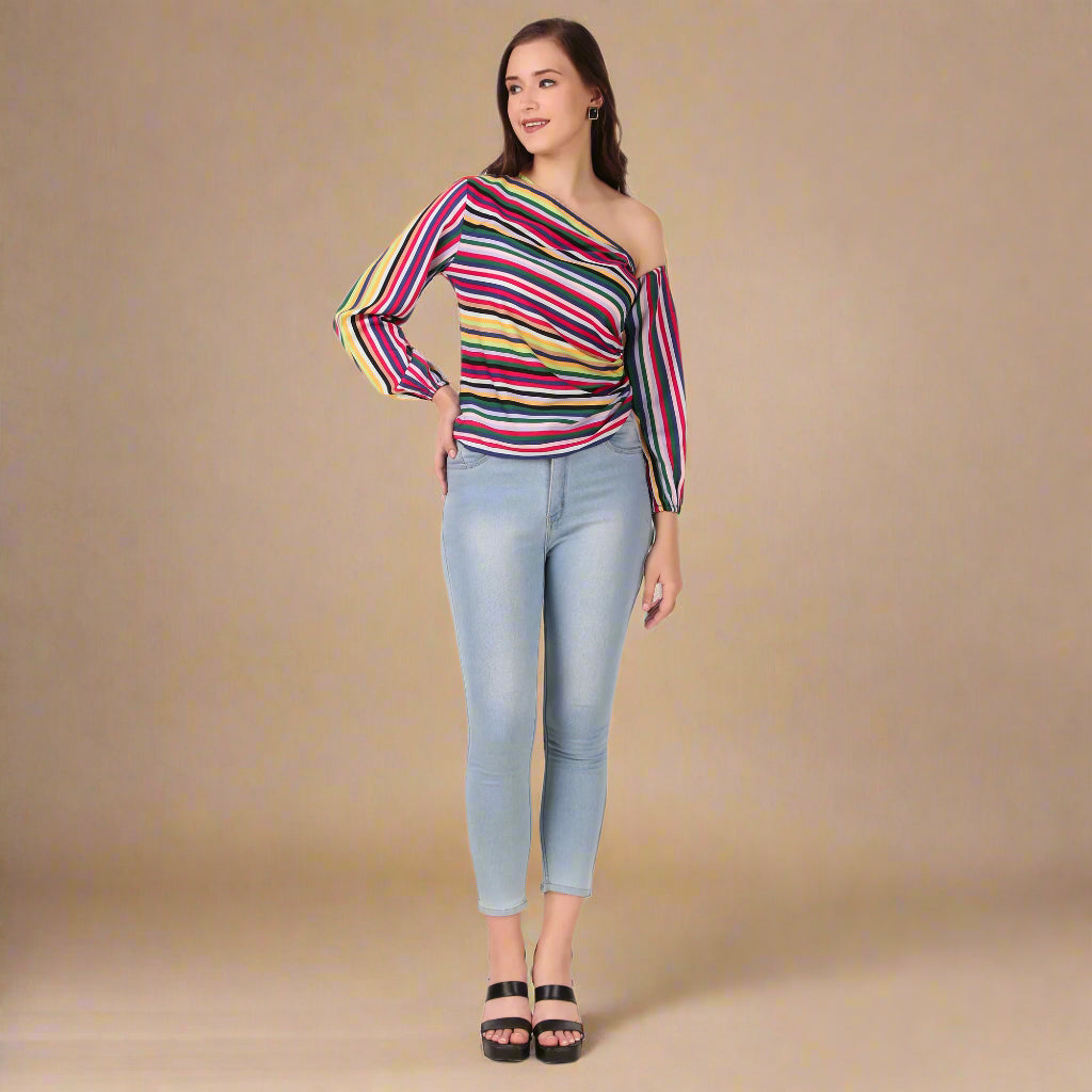 one shoulder top for women