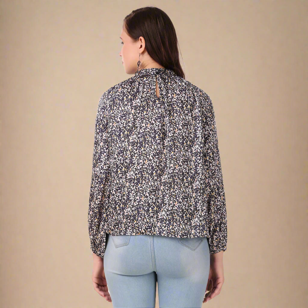 printed satin top back