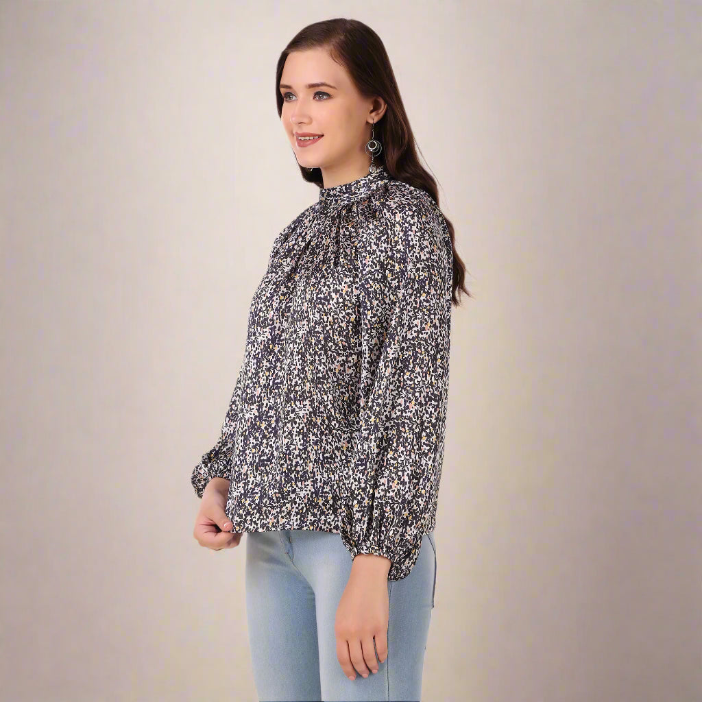 printed satin top side