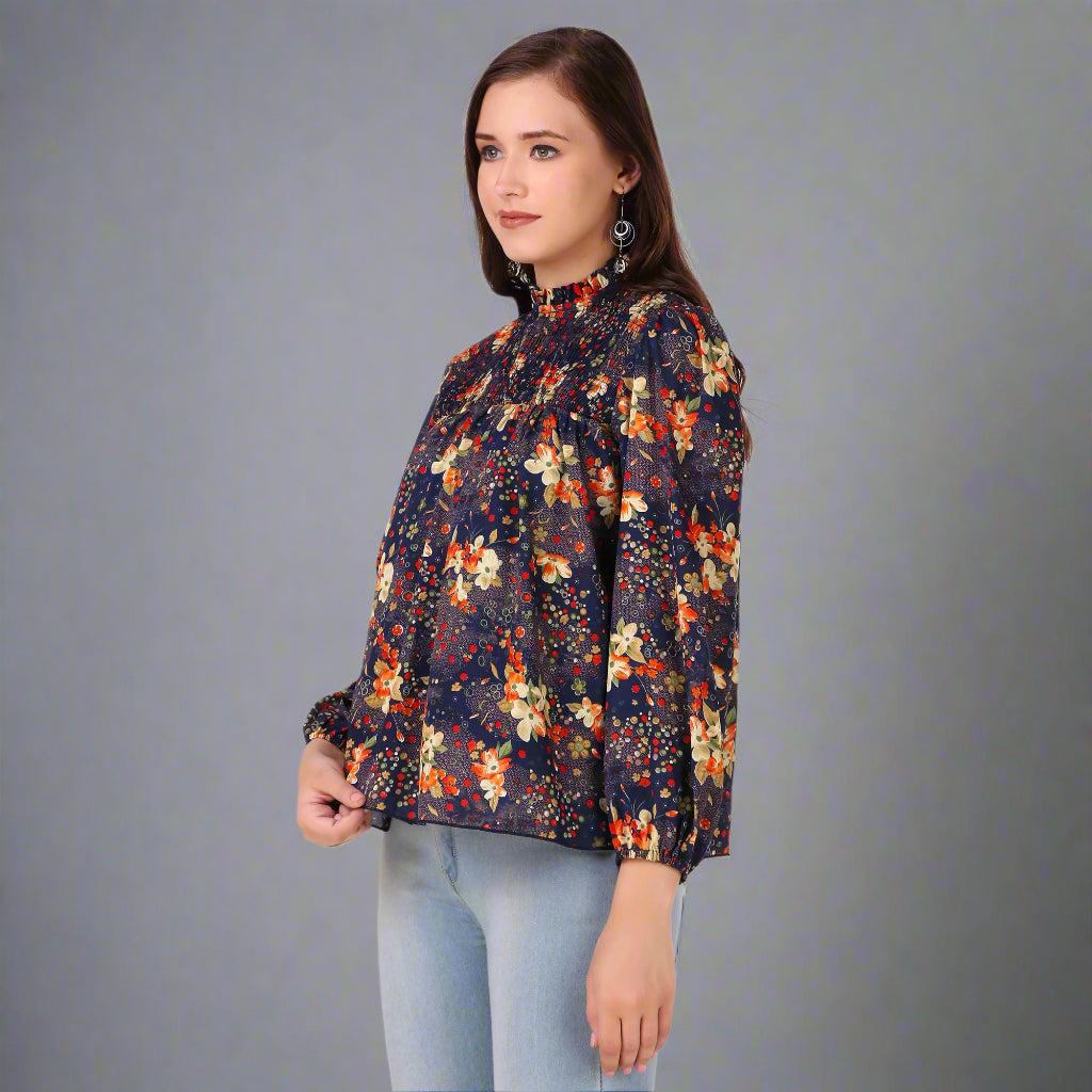 stylish tops georgette side