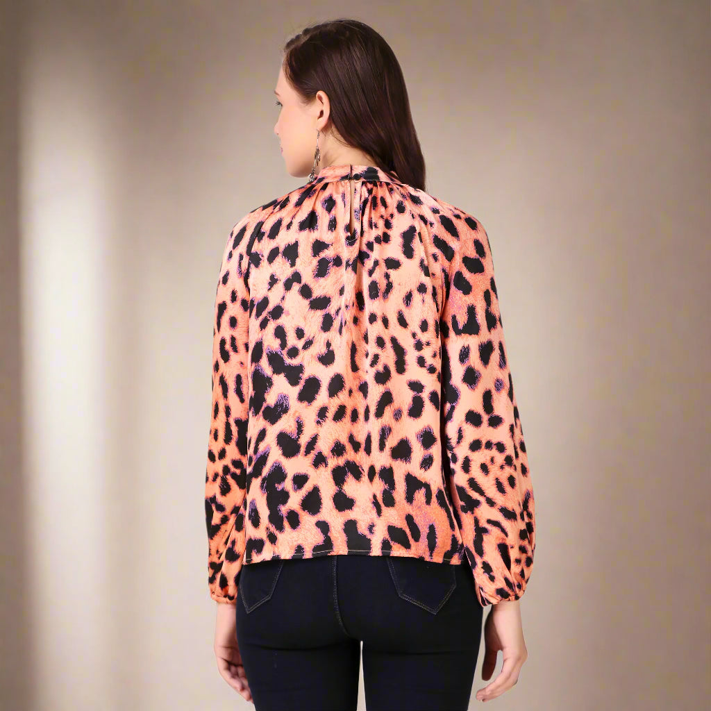 full sleeves women top animal print